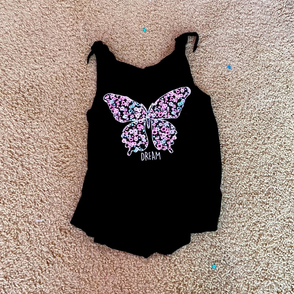 Black tank top with a butterfly